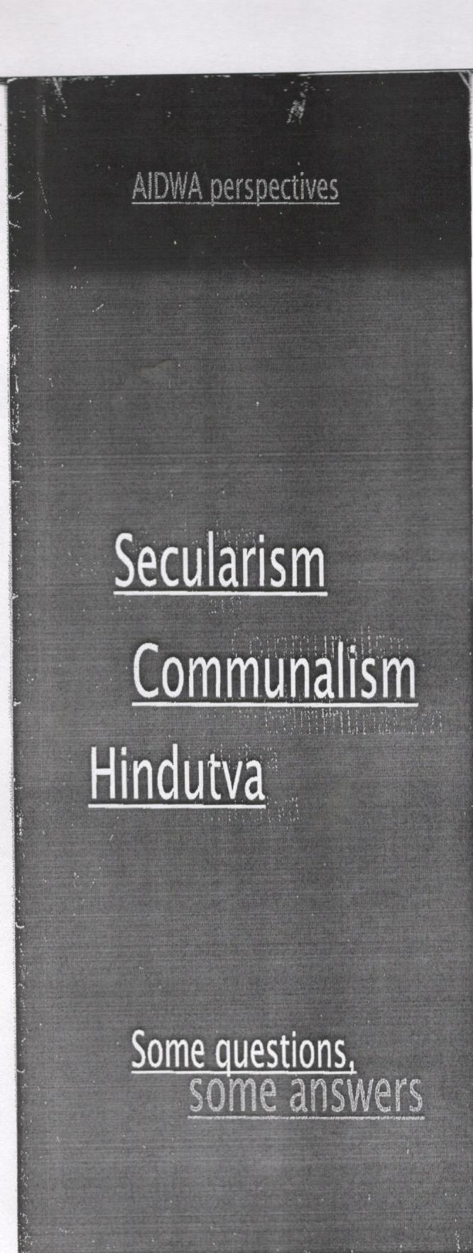 AIDWA Perspective -Secularism, Communalism, Hindutva